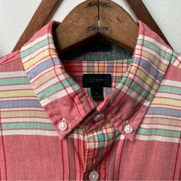 J Crew Plaid Sim Fit Oxford Button Down Shirt - Picture 2 of 14